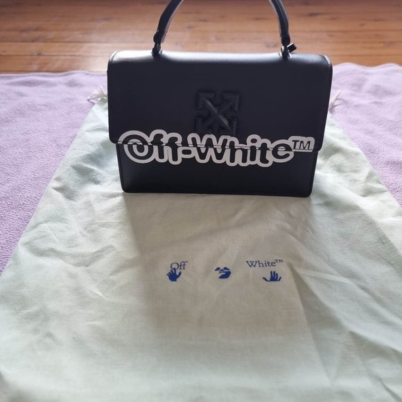 OFF-WHITE Jitney 1.4 Printed Leather Tote Bag in Black - Picture 4 of 9